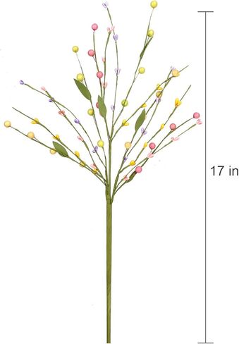 J'FLORU 6 pcs Spring Berry Stems, Artificial Berry Picks Easter Stems for Home Centerpiece Vase Windowsill Decor and Easter Celebration,Suitable for All Seasons in Kuwait