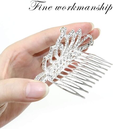 NODG 3 Pieces Silver Tiaras for Women Princess Rhinestone Mini Tiaras with Comb Crowns for Women with Comb for Princess Party Favors in Kuwait