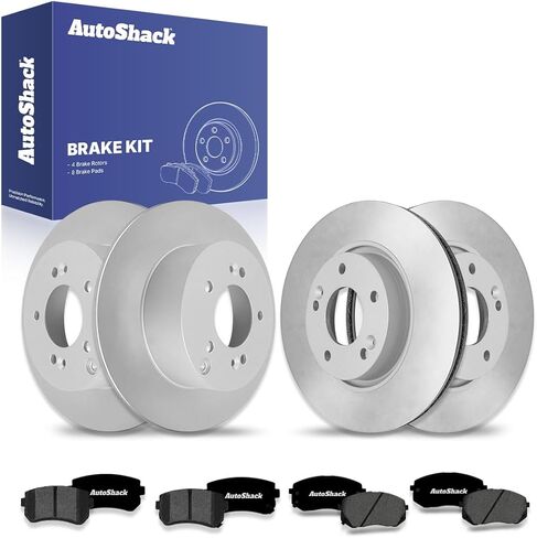 AutoShack Front Vented & Rear Solid Brake Rotors + Ceramic Pads 12-PC Brake Kit Replacement for 2011-2016 Kia Sportage 2010-2015 Hyundai Tucson in Saudi Arabia