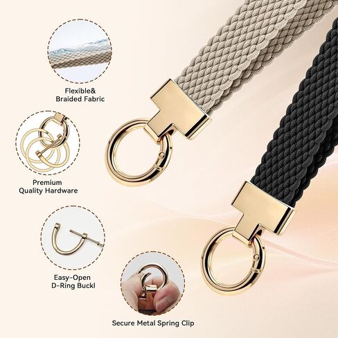 Keychain Wristlet Stretchy for Car Keys with D Ring - Cute Scrunchie Wrist Bracelet Universal Key Fob Holder in Saudi Arabia