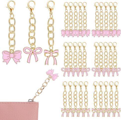 Thinp 30 Pcs Pink Bow Keychain, Cute Bow Party Favors for Women Pink Bowknot Key Chain Coquette Party Favors for Women Birthday Parties Gifts Supplies (3 Styles) in Saudi Arabia