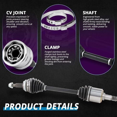 Front CV Axle Replacement for 2004 2005 2006 2007 2008 2009 2010 Toyota Sienna, Driver and Passenger Side TO-8183 TO-8184, [FWD] in Saudi Arabia