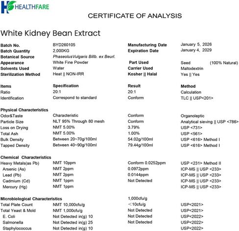 White Kidney Bean Extract | 7,500 mg | 240 Capsules | Potent Formula | Non-GMO & Gluten Free | Organic | Made in The USA in Kuwait