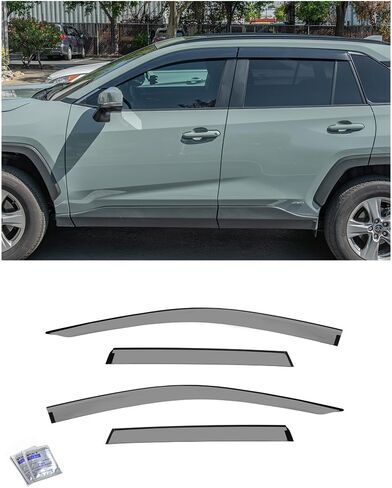 بديل لأقنعة Toyota Rav4 EOS لعام 2019-الحاضر JDM شريط على نمط فتحات جانبية دخانية ملونة منحرفة للنوافذ واقي المطر DWV-V144 in Saudi Arabia