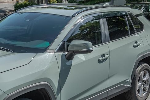 بديل لأقنعة Toyota Rav4 EOS لعام 2019-الحاضر JDM شريط على نمط فتحات جانبية دخانية ملونة منحرفة للنوافذ واقي المطر DWV-V144 in Saudi Arabia