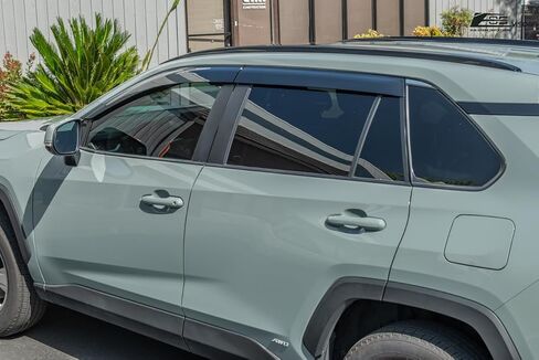 بديل لأقنعة Toyota Rav4 EOS لعام 2019-الحاضر JDM شريط على نمط فتحات جانبية دخانية ملونة منحرفة للنوافذ واقي المطر DWV-V144 in Saudi Arabia