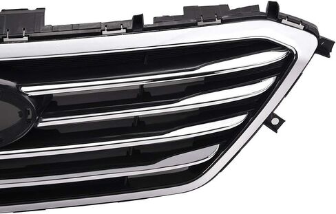 G-PLUS Chrome Front Bumper Upper Grille Grill Insert, Compatible with Sonata 2015 2016 2017 (Black) in Saudi Arabia