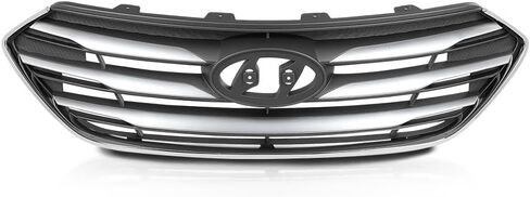 G-PLUS Chrome Front Bumper Upper Grille Grill Insert, Compatible with Sonata 2015 2016 2017 (Black) in Saudi Arabia