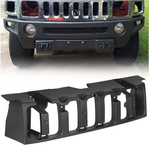 HECASA Front Grille Support Bracket Compatible with 2006-2010 Hummer H3 & 2009-2010 Hummer H3T Replacement for HU1207100 15834198 Black Plastic Grill in Saudi Arabia