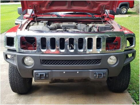 HECASA Front Grille Support Bracket Compatible with 2006-2010 Hummer H3 & 2009-2010 Hummer H3T Replacement for HU1207100 15834198 Black Plastic Grill in Saudi Arabia