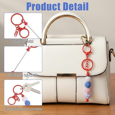 30 قطعة من سلسلة المفاتيح القابلة للخرز DIY مجموعة كبيرة من قضبان سلسلة المفاتيح المعدنية الفارغة اللطيفة للرجال والنساء، مستلزمات صناعة الحرف اليدوية، إكسسوارات حقيبة المجوهرات، هدايا مخصصة، متعدد الألوان in Kuwait