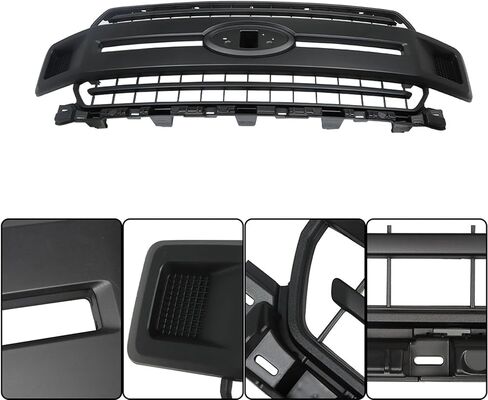 munirater Front Bumper Radiator Grille Assembly Black with Base Rail Replacement for 2018-2020 F150 Pickup 4-Door JL3Z8200AB in Kuwait