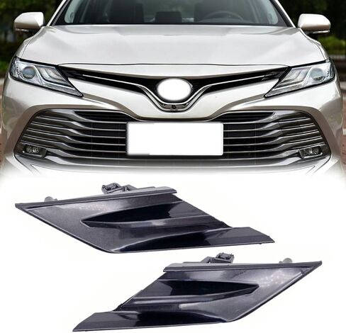 2Pcs Front Bumper Grille Trim Cover Front Bumper Insert Bezel Trim Fit for 2018 2019 2020 Toyota Camry L LE XLE in Saudi Arabia