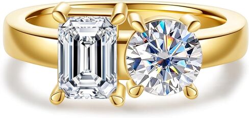3CT-4CT Cubic Zirconia Engagement Ring Round/Emerald/Triangle Cut 3 Stones/5 Stones CZ Wedding Ring 5A Grade Simulated Diamond Promise Anniversary Ring for Women Size5-9 in Saudi Arabia