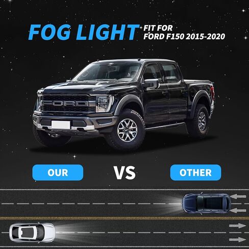 Premium LED Fog Light Assemblies For F150 2015-2020 Ford and 17-19 F250/F350/F450 Super Duty, White Light Fog Lamp Assembly Kit, Plug and Play Anti-fog IP67 DC 12V, 2Pcs ﻿ in Saudi Arabia