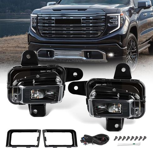 LED Fog Lights for GMC Sierra 1500 - LED Fog Light Assembly Kit Compatible with GMC Sierra 1500 2022 2023 2024 Waterproof White Light GM2593338 in Kuwait