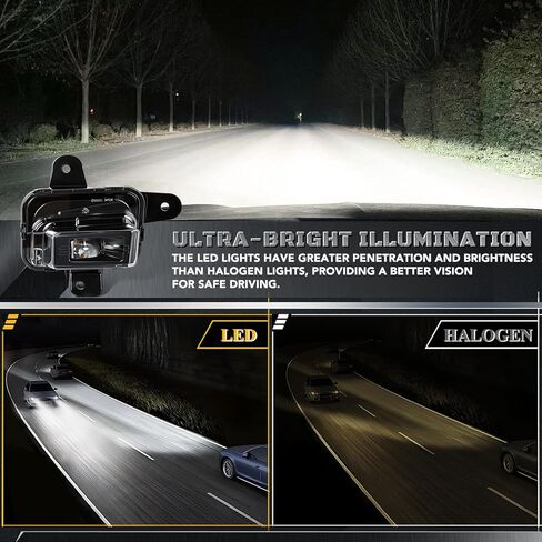 LED Fog Lights for GMC Sierra 1500 - LED Fog Light Assembly Kit Compatible with GMC Sierra 1500 2022 2023 2024 Waterproof White Light GM2593338 in Kuwait