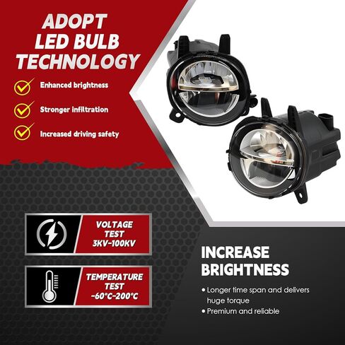Front Fog Light Assembly Compatible with 3 Series F30 F35 320i 328d 330e 428i 435i 430i 440i 2012-2018 Passenger and Driver Side Lamp 63177315559 63177315560 Not Halogen in Saudi Arabia