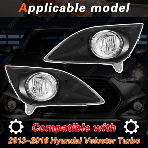TODO Halogen Fog Lights Compatible With 2013-2017 Hyundai V-eloster Turbo Fog Lamps 92201-2V500 92202-2V500 86523-2V500 86524-2V500 (A Pair) in Saudi Arabia