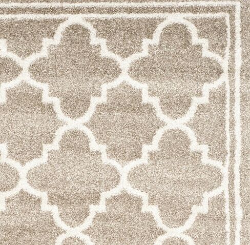 سجادة SAFAVIEH Amherst Collection - 2'6" x 4'، قمح وبيج، تصميم تعريشة مغربية، لا يتساقط ويسهل العناية به، مثالي للمناطق ذات حركة المرور العالية في المدخل، وغرفة المعيشة، وغرفة النوم (AMT422S) in Saudi Arabia