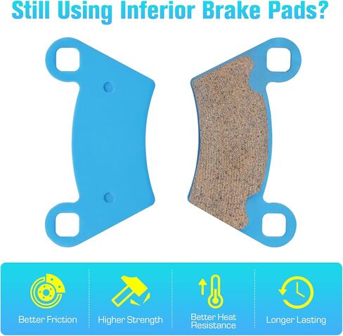 Front & Rear Brake Pads for Polaris Ranger 900 XP 2013-2019, Ranger 800 Crew 2010-2014, Ranger 500 2008-2013 1910514 2202413-4 Sets Ceramic Organic ATV Brakes in Saudi Arabia