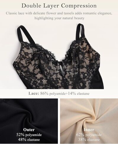 Low Back Lace Shapewear Bodysuit Full Body Shaper Fajas Colombianas Butt Lifting Compression Shapewear Short Thighs Slimmer in Kuwait