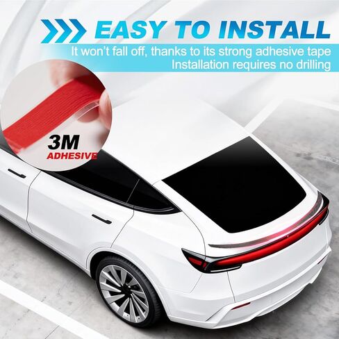 Dermon Rear Spoiler Trunk Wing for 2025 2026 Tesla Model Y Juniper Duckbill V Style Rear Trunk Lip Wing No-Drill Installation ABS Material Exterior Accessories (High Glossy Carbon Fiber Look) in Kuwait