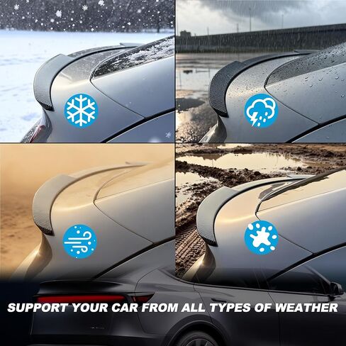 Dermon Rear Spoiler Trunk Wing for 2025 2026 Tesla Model Y Juniper Duckbill V Style Rear Trunk Lip Wing No-Drill Installation ABS Material Exterior Accessories (High Glossy Carbon Fiber Look) in Kuwait