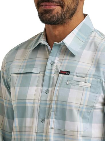 ATG by Wrangler Men's Long Sleeve Hike to Fish Shirt, Abyss Check, Large in Kuwait