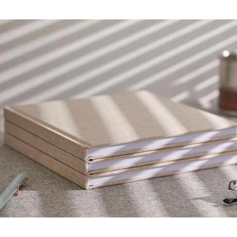 Joss & Lac Design Classic Journal with Linen Cover, Premium 180GSM Paper, 8.2 x 8.2 Inch Notebook, 80 Pages (Blank) in Saudi Arabia