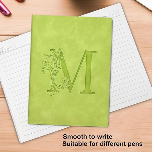 Initial Letter M Notebook Journal Personalized M Letter Writing Notebook Monogrammed Gifts for Women Graduation Birthday - Light Green in Saudi Arabia