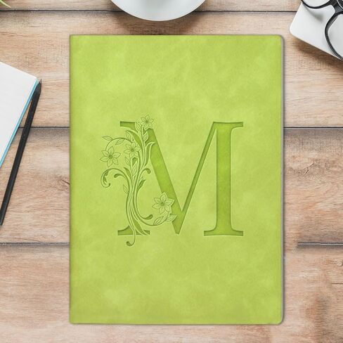 Initial Letter M Notebook Journal Personalized M Letter Writing Notebook Monogrammed Gifts for Women Graduation Birthday - Light Green in Saudi Arabia