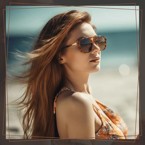 JATEBI 4 Pieces Retro Aviator Sunglasses for Women Men Polarized Trendy Vintage 70s Rectangle Sun Glasses UV400 Protection in Saudi Arabia