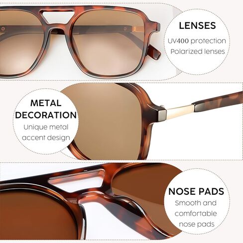 JATEBI 4 Pieces Retro Aviator Sunglasses for Women Men Polarized Trendy Vintage 70s Rectangle Sun Glasses UV400 Protection in Saudi Arabia