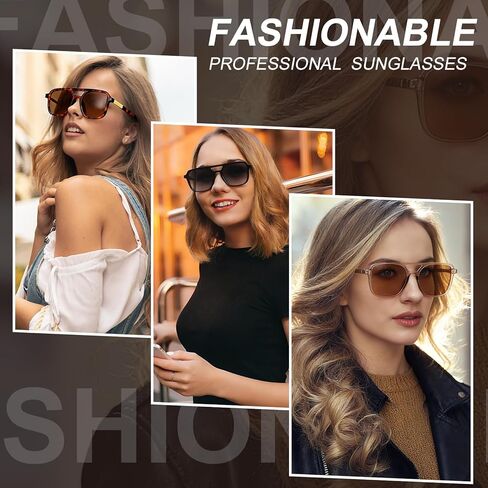 JATEBI 4 Pieces Retro Aviator Sunglasses for Women Men Polarized Trendy Vintage 70s Rectangle Sun Glasses UV400 Protection in Saudi Arabia