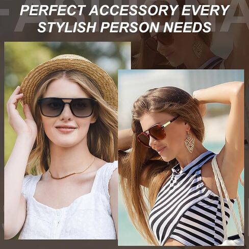 JATEBI 4 Pieces Retro Aviator Sunglasses for Women Men Polarized Trendy Vintage 70s Rectangle Sun Glasses UV400 Protection in Saudi Arabia