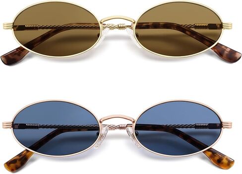 Retro Oval Cat Eye Sunglasses for Women Y2k Trendy Narrow 90s Sunnies Designer Sun Glasses AP3721 in Saudi Arabia