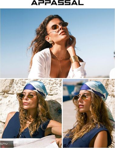 Retro Oval Cat Eye Sunglasses for Women Y2k Trendy Narrow 90s Sunnies Designer Sun Glasses AP3721 in Saudi Arabia