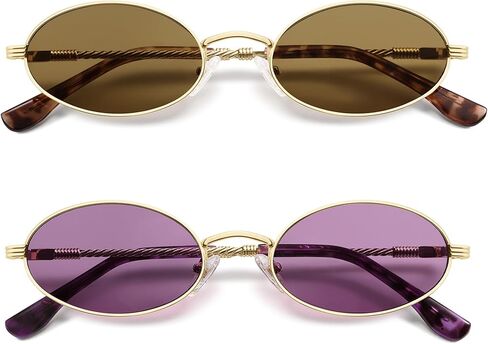 Retro Oval Cat Eye Sunglasses for Women Y2k Trendy Narrow 90s Sunnies Designer Sun Glasses AP3721 in Saudi Arabia