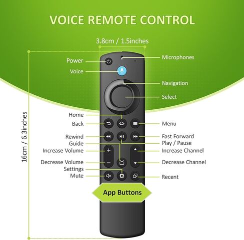 جهاز تحكم عن بعد صوتي بديل (الجيل الثاني) مع التحكم في الطاقة ومستوى الصوت يناسب Fire AMZ الجيل الثاني من TV Cube وAMZ TV Stick، مناسب للجيل الأول من AMZ TV Cube، مناسب لـ AMZ Stick 4K، ويناسب الجيل الثالث من تلفزيون AMZ in Kuwait