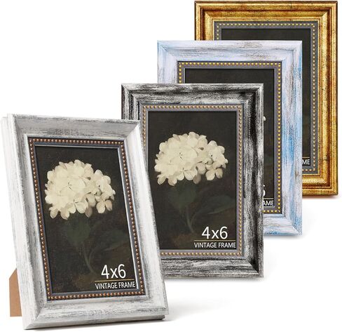5x7 Picture Frames Set of 4 - Vintage Gold Photo Frames HD Acrylic for Gallery Wall & Tabletop Display, Home Décor & Gifts in Saudi Arabia