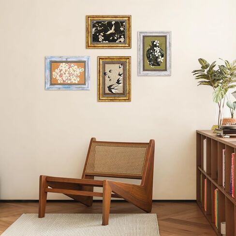 5x7 Picture Frames Set of 4 - Vintage Gold Photo Frames HD Acrylic for Gallery Wall & Tabletop Display, Home Décor & Gifts in Saudi Arabia