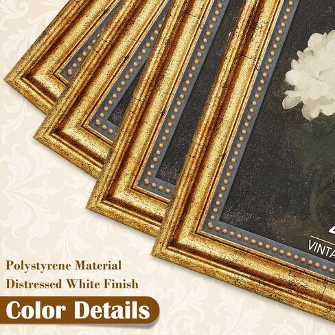 5x7 Picture Frames Set of 4 - Vintage Gold Photo Frames HD Acrylic for Gallery Wall & Tabletop Display, Home Décor & Gifts in Saudi Arabia
