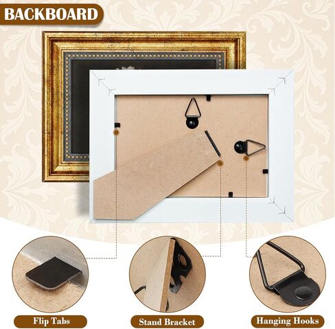 5x7 Picture Frames Set of 4 - Vintage Gold Photo Frames HD Acrylic for Gallery Wall & Tabletop Display, Home Décor & Gifts in Saudi Arabia