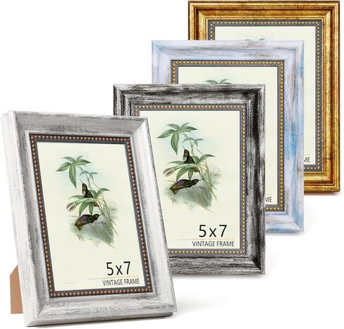 5x7 Picture Frames Set of 4 - Vintage Gold Photo Frames HD Acrylic for Gallery Wall & Tabletop Display, Home Décor & Gifts in Saudi Arabia