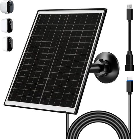 لوحة شمسية Zivif بقدرة 7 وات لـ Arlo Essential 2K (الجيل الثاني)، وكاميرات Spotlight Essential XL، وشاحن شمسي USB-C مع موصل USB صغير، مقاوم للماء IP66، حامل قابل للتعديل 360 درجة، كابل 7.2 قدم in Kuwait