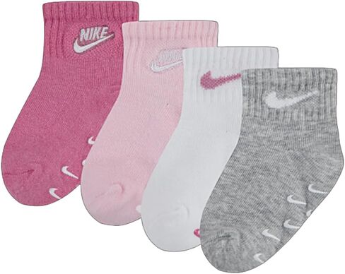 Nike Toddler Gripper Ankle Socks 3 Pairs, 12-24 Months, Pink/White in Saudi Arabia