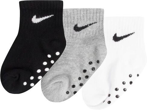 Nike Toddler Gripper Ankle Socks 3 Pairs, 12-24 Months, Pink/White in Saudi Arabia