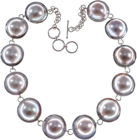 Blister Mabe Cultured Pearl 925 Sterling Silver Choker Necklace, 16" in Kuwait