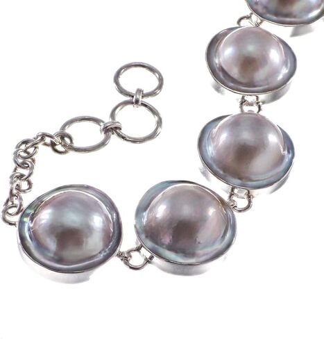 Blister Mabe Cultured Pearl 925 Sterling Silver Choker Necklace, 16" in Kuwait